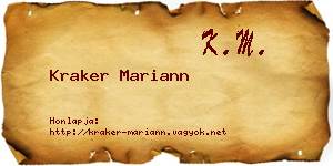 Kraker Mariann névjegykártya
